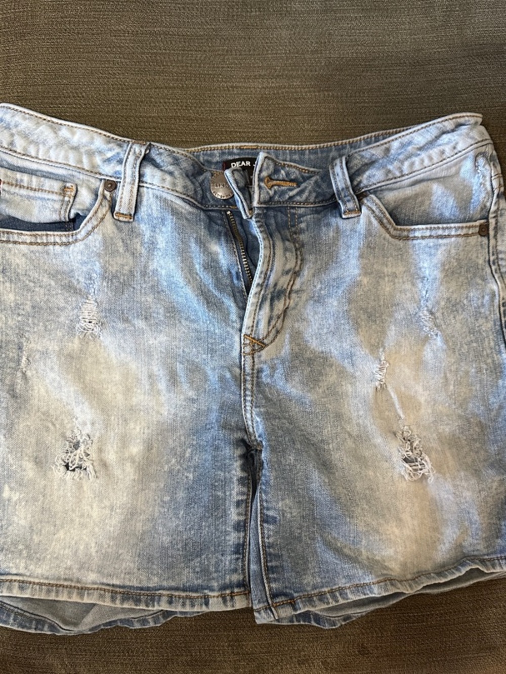Dear John Light Blue Distressed Denim Shorts